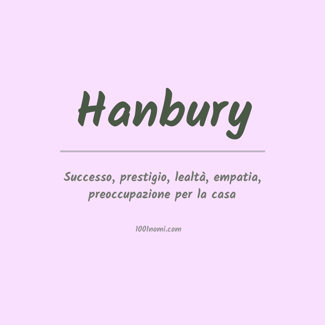 Significato del nome Hanbury