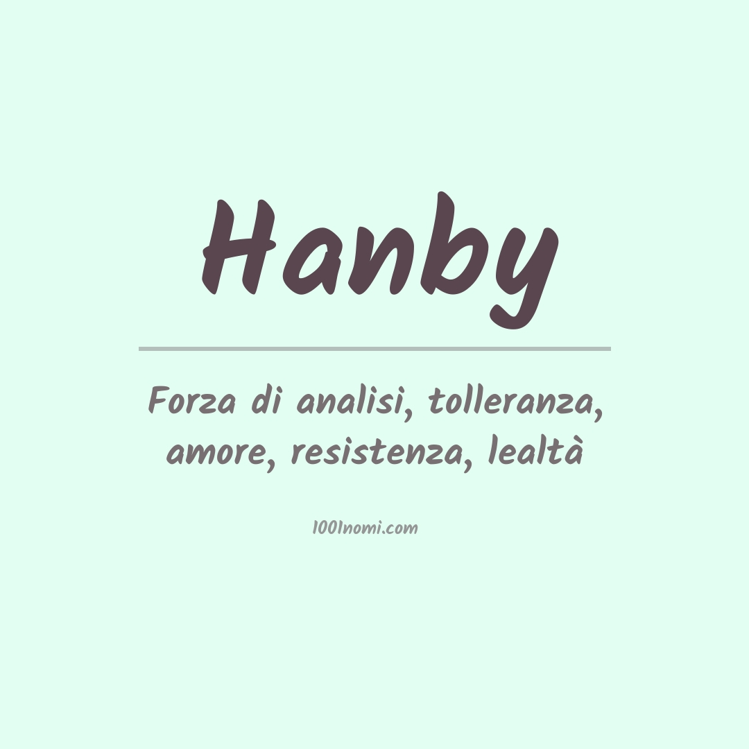 Significato del nome Hanby