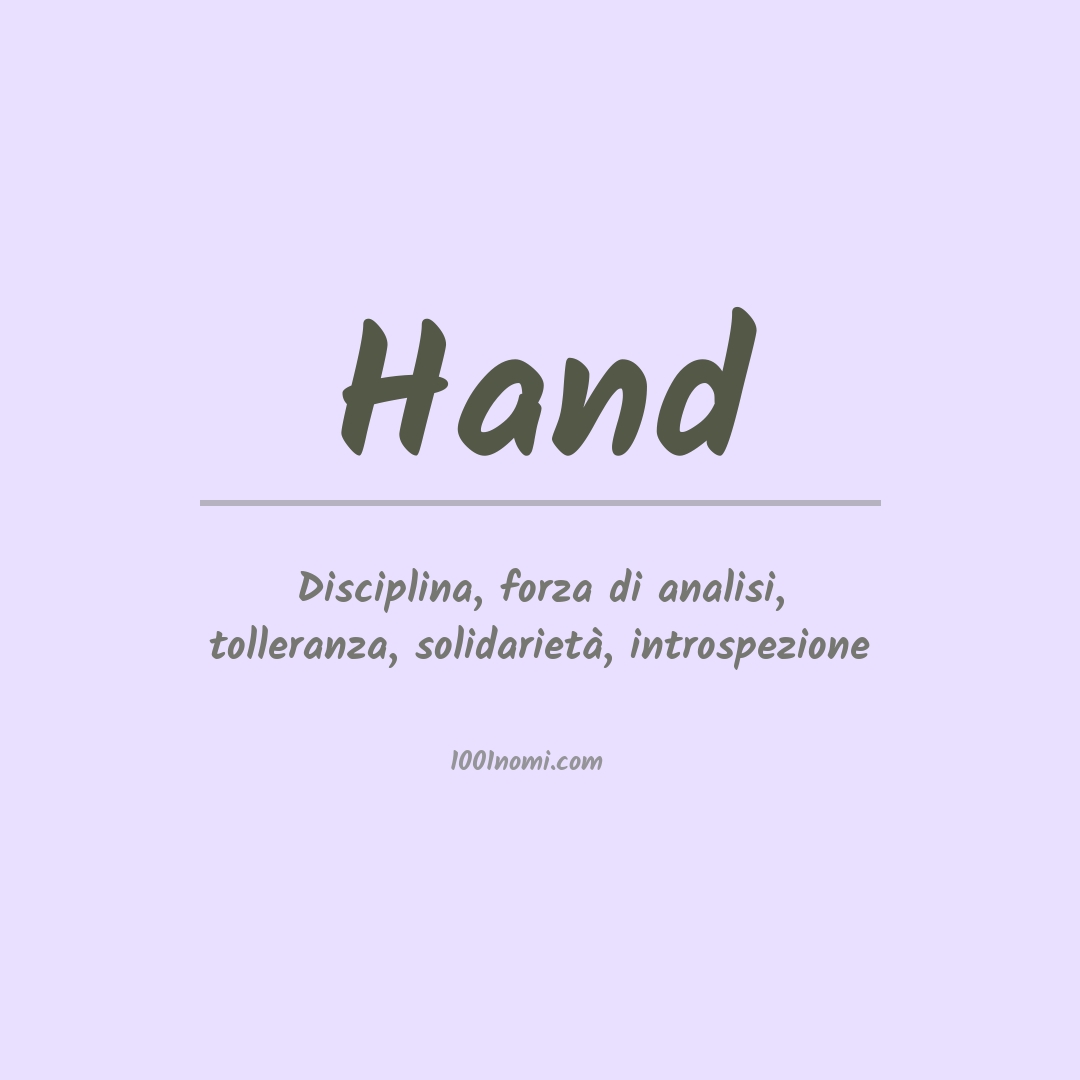 Significato del nome Hand