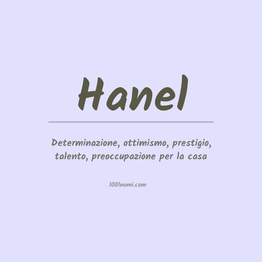 Significato del nome Hanel