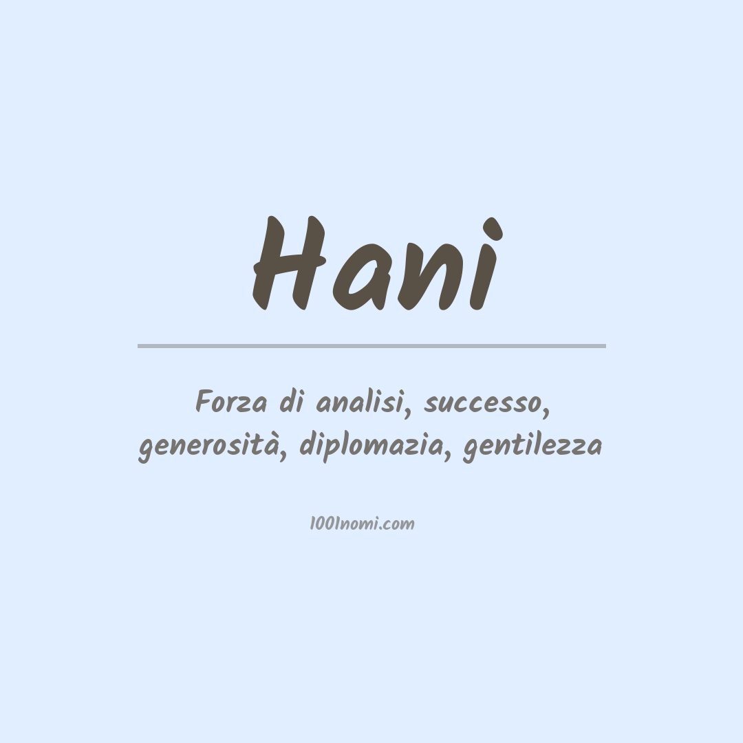Significato del nome Hani