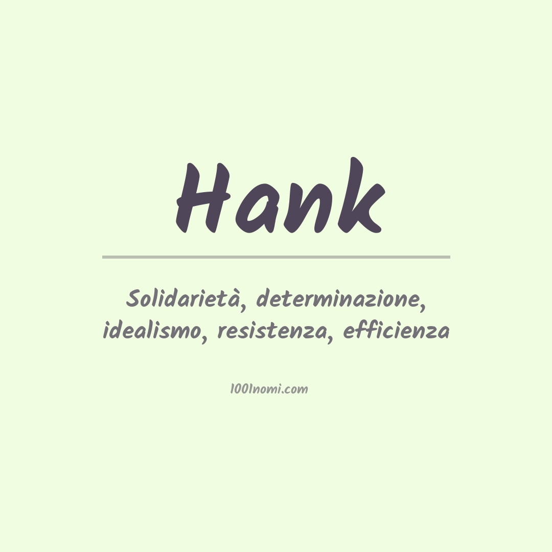 Significato del nome Hank