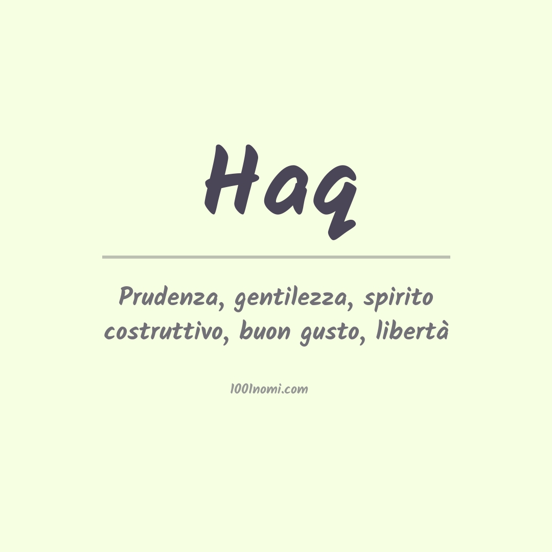 Significato del nome Haq
