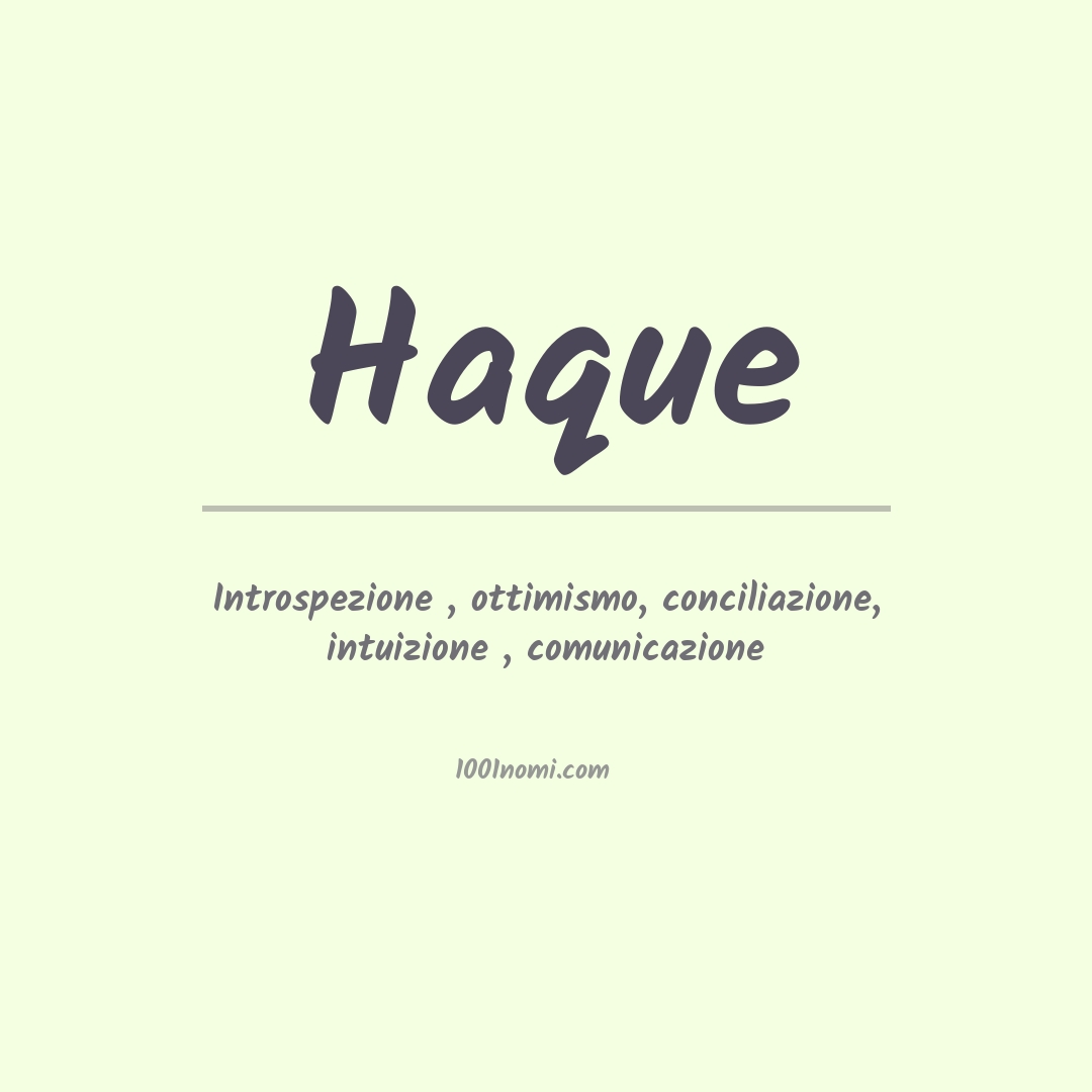 Significato del nome Haque