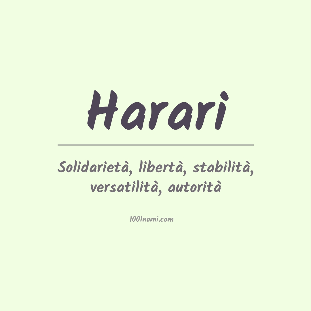 Significato del nome Harari