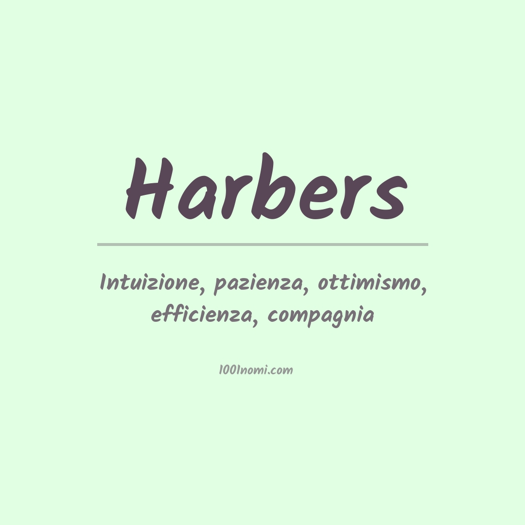 Significato del nome Harbers