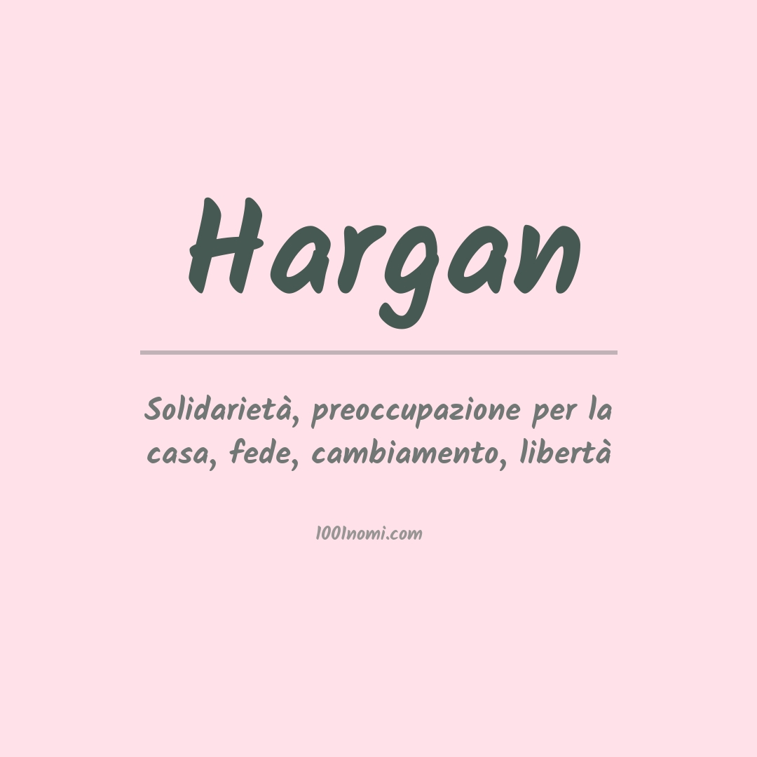 Significato del nome Hargan