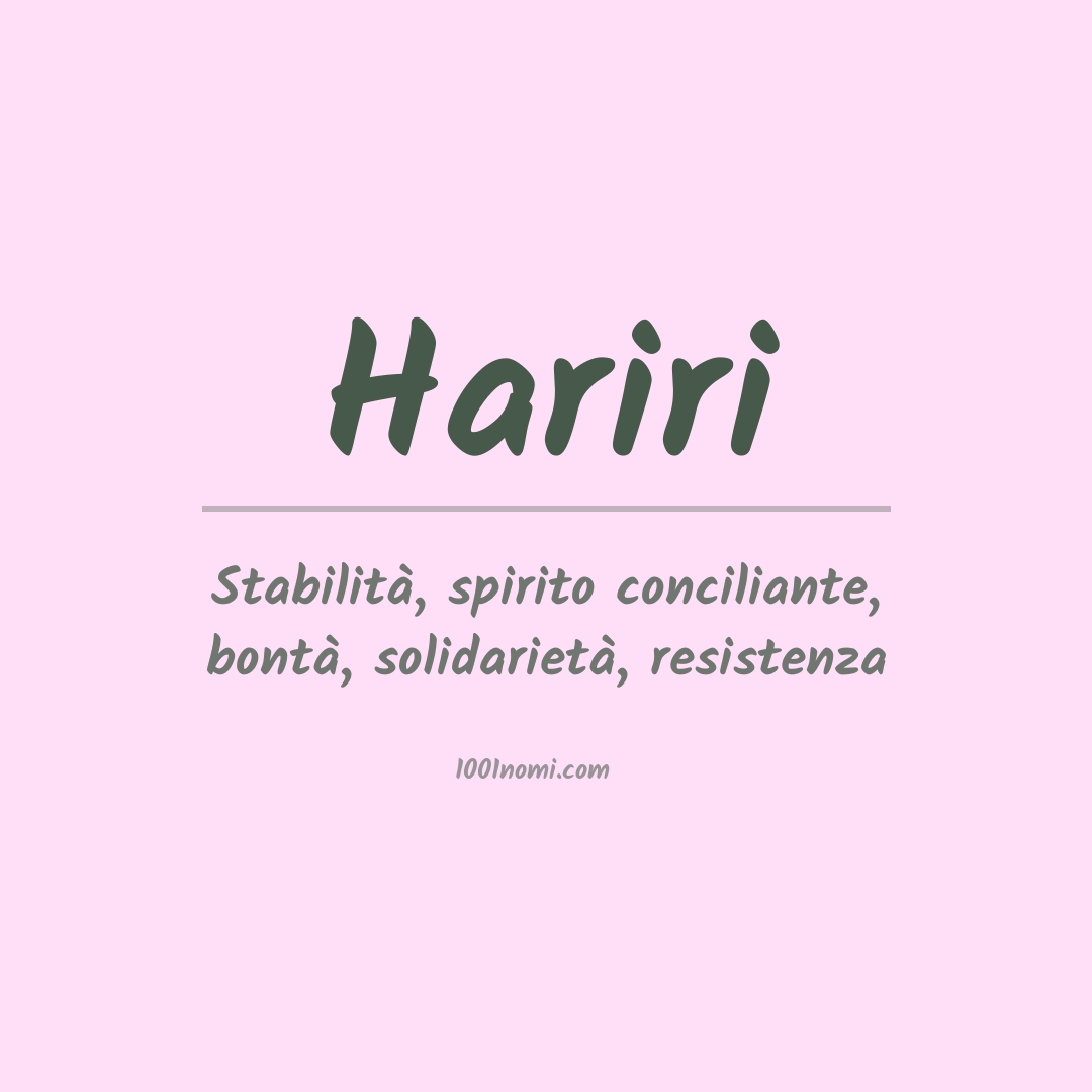 Significato del nome Hariri