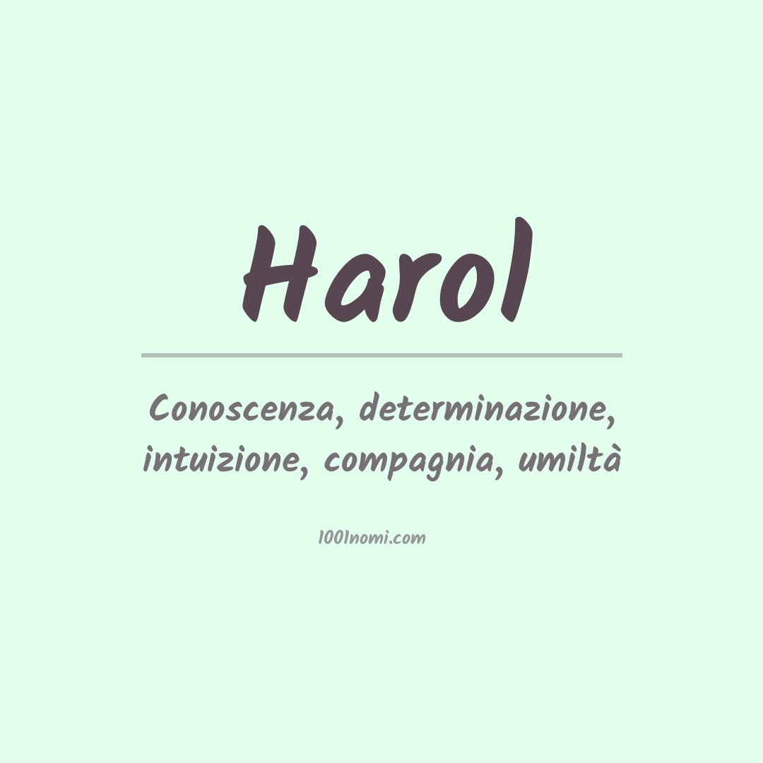 Significato del nome Harol