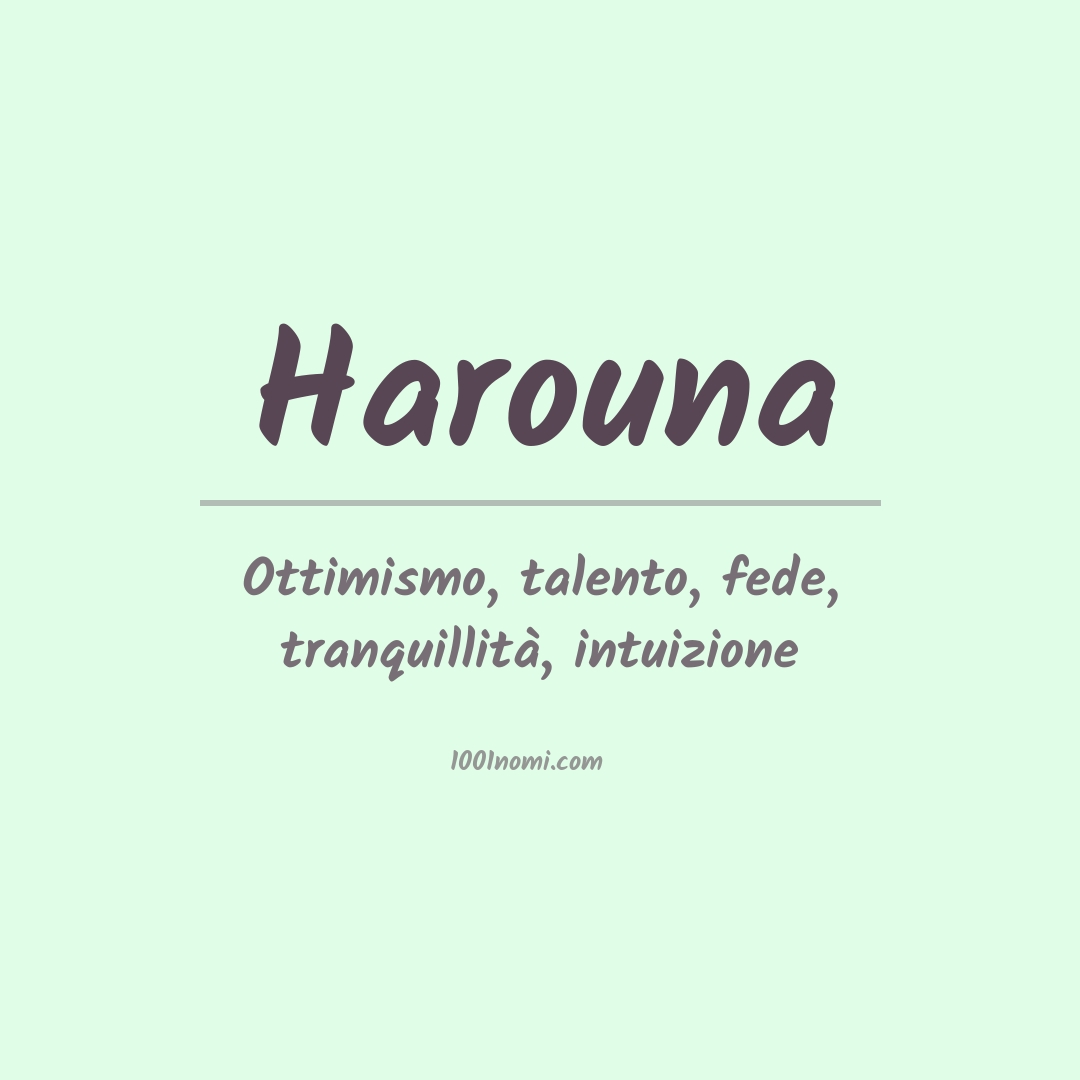 Significato del nome Harouna