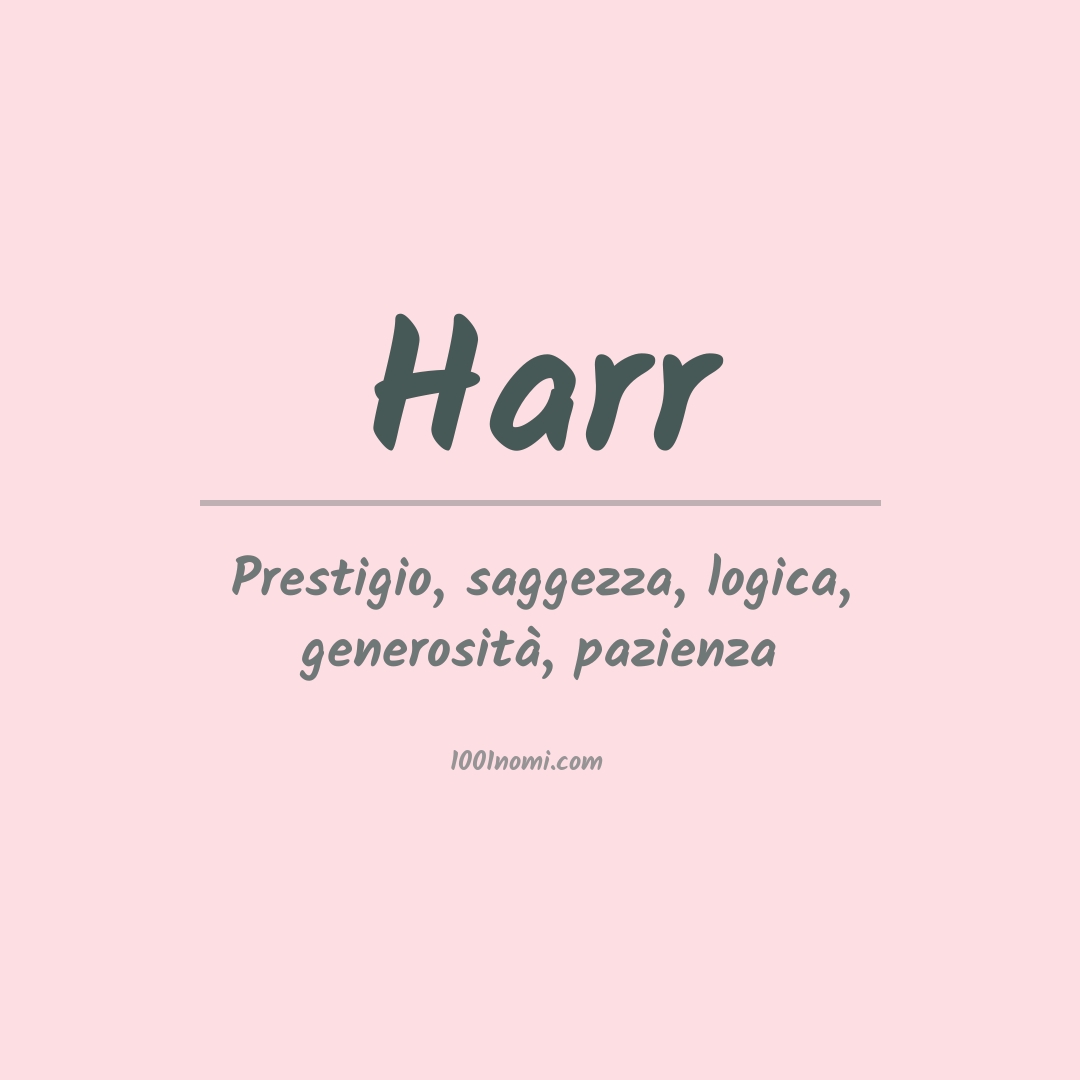 Significato del nome Harr