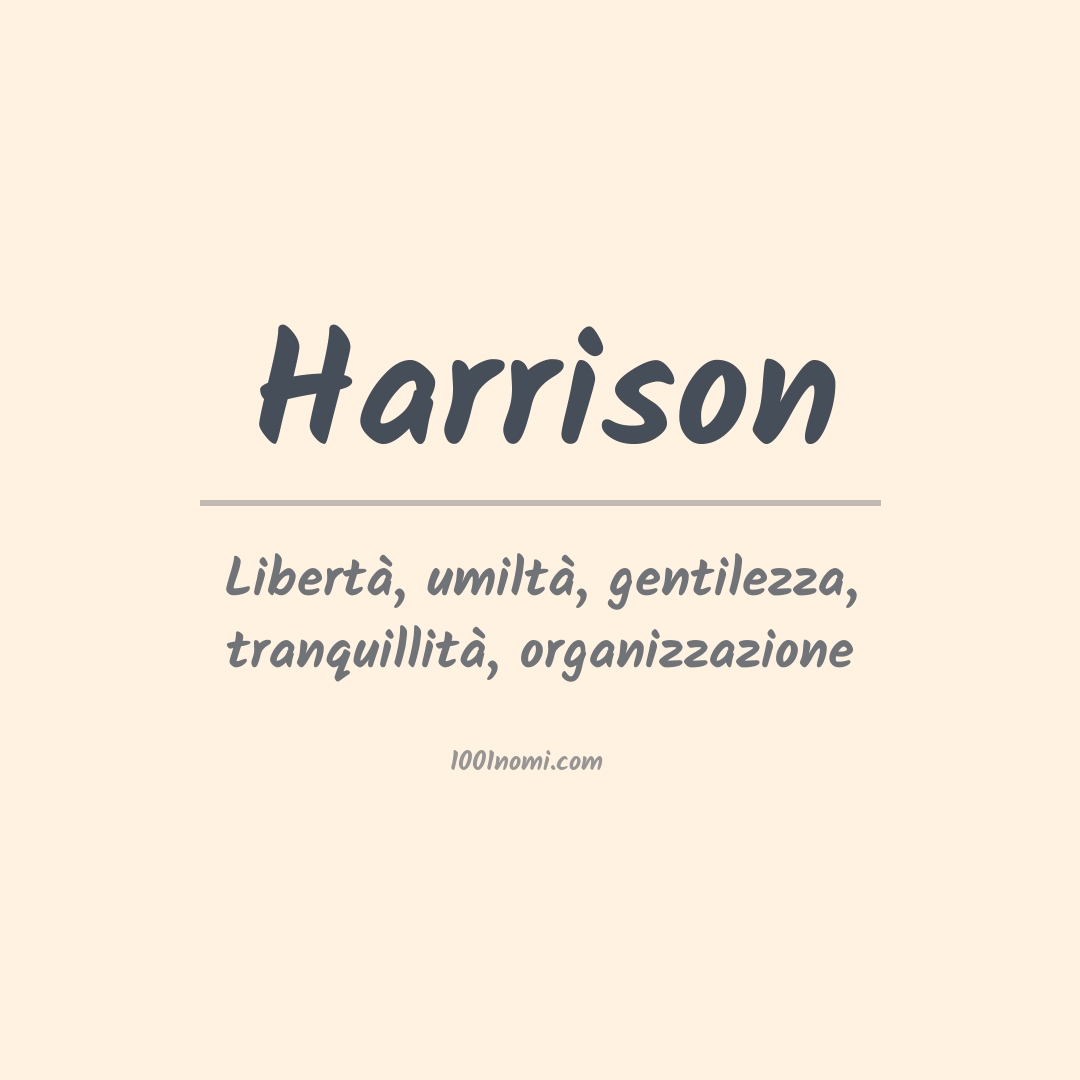 Significato del nome Harrison