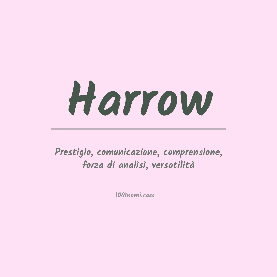 Significato del nome Harrow Significato del nome Harrow