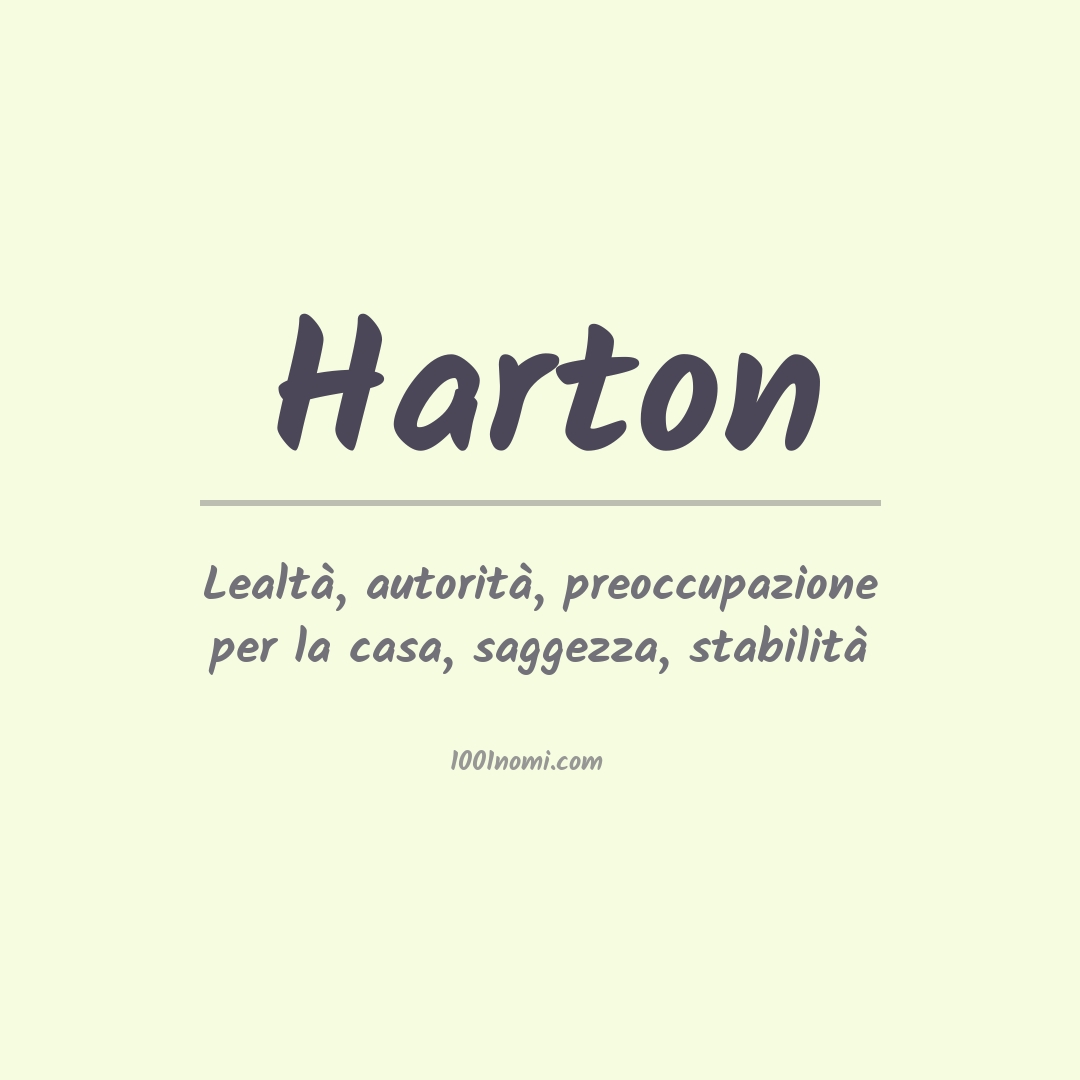 Significato del nome Harton