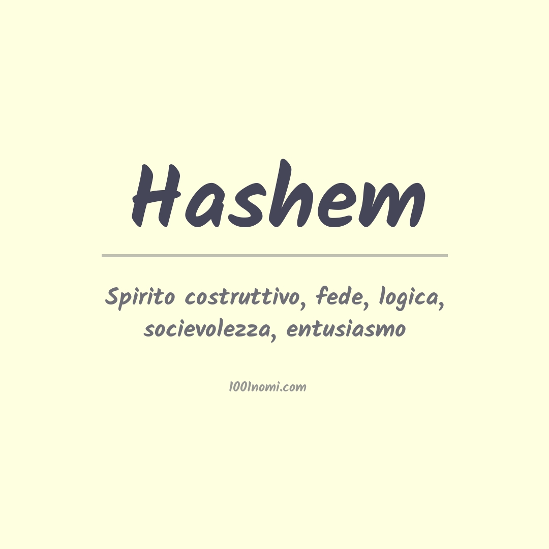 Significato del nome Hashem