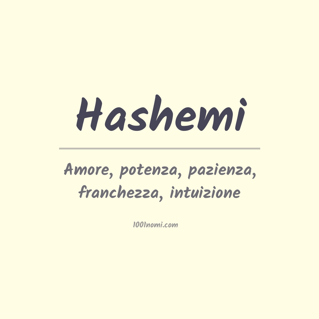 Significato del nome Hashemi