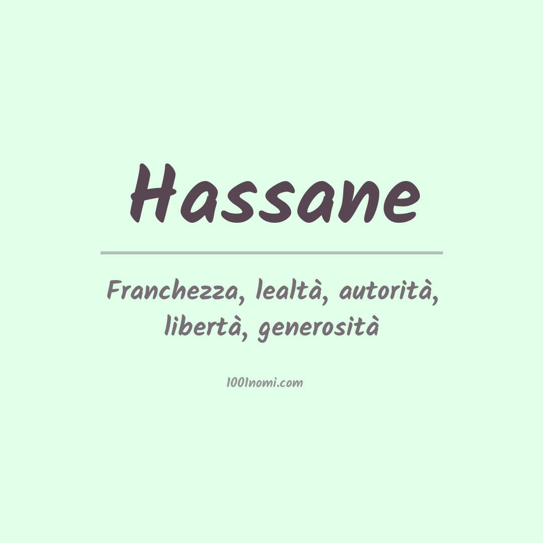 Significato del nome Hassane