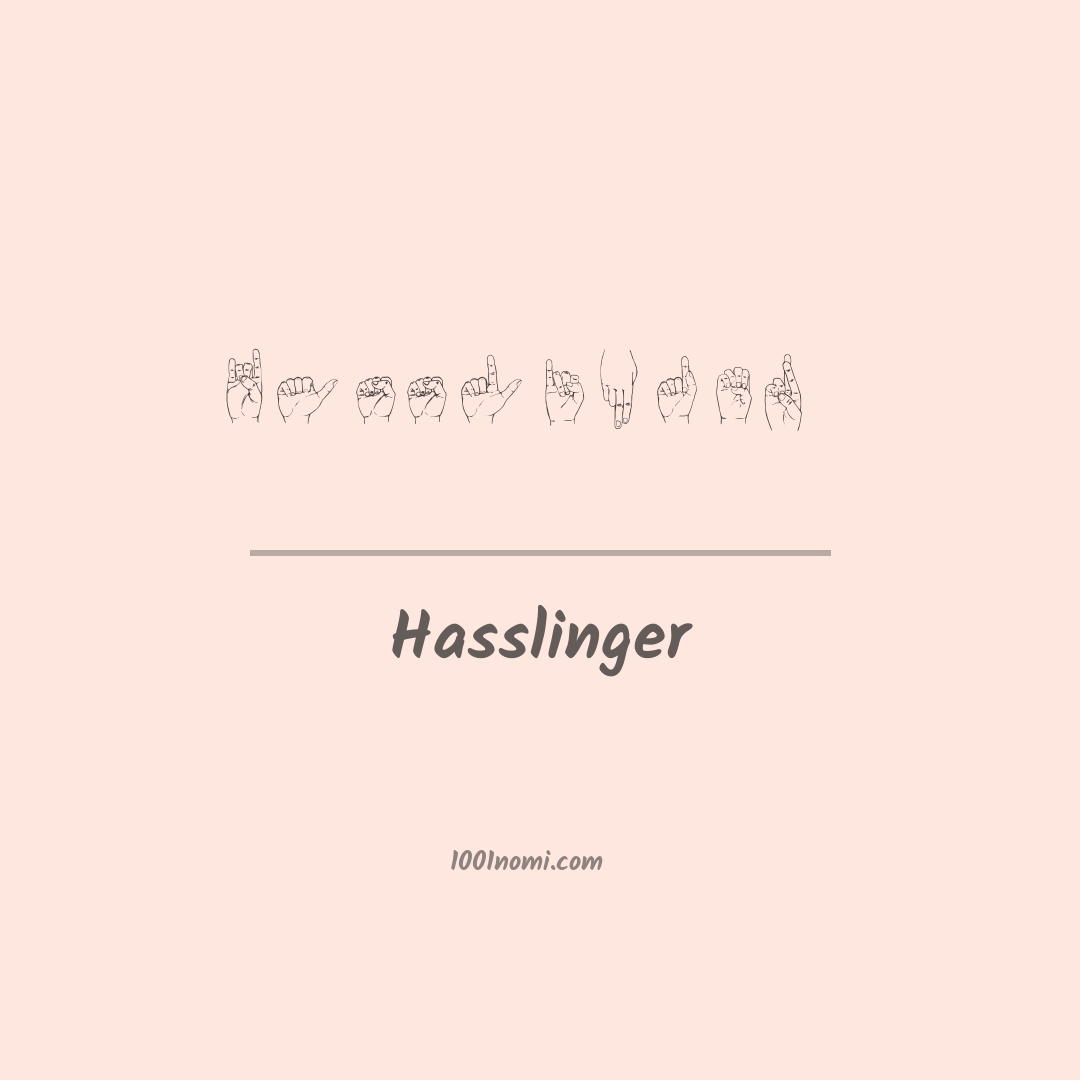 Hasslinger nella lingua dei segni