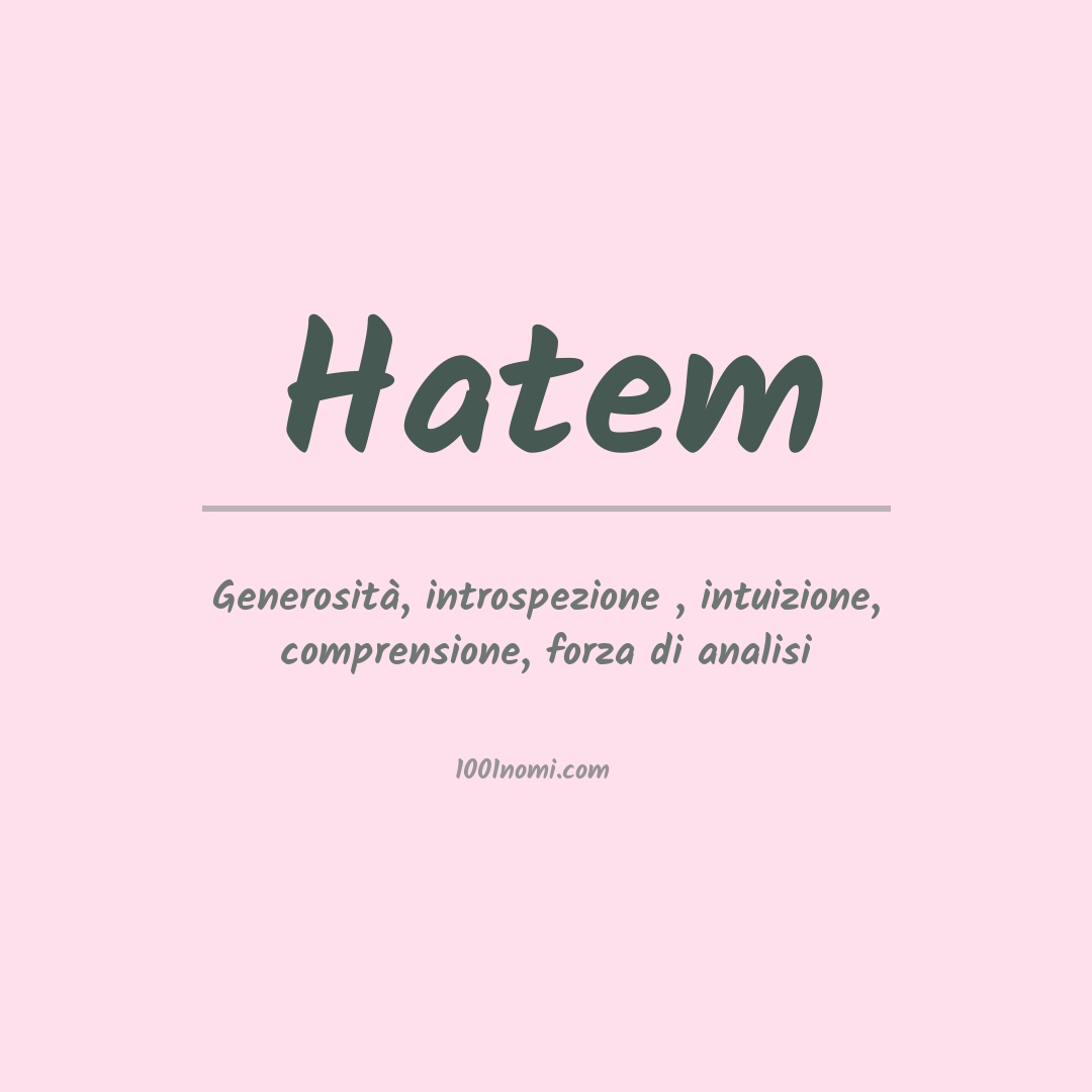 Significato del nome Hatem