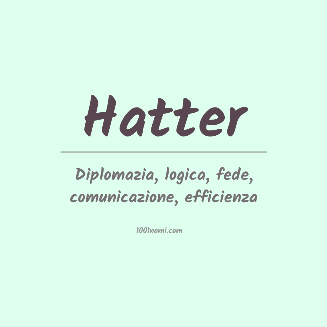 Significato del nome Hatter