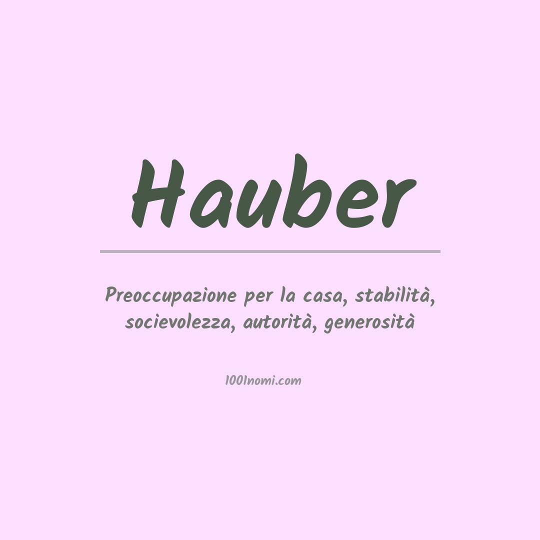 Significato del nome Hauber