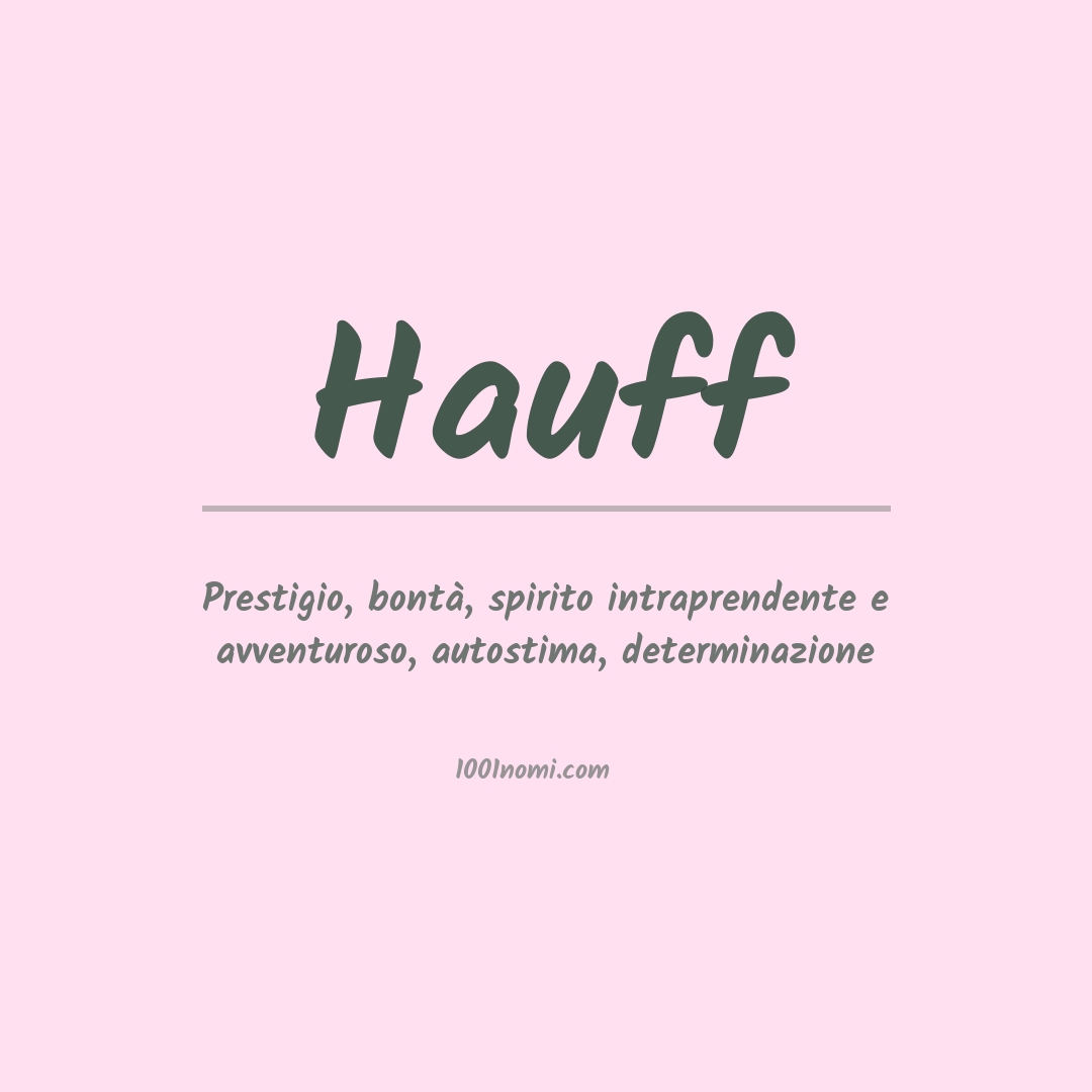 Significato del nome Hauff