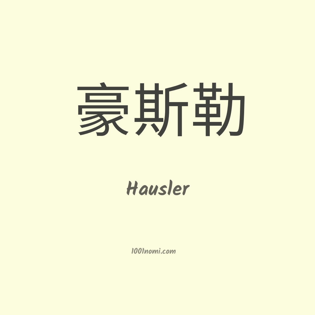 Hausler in cinese