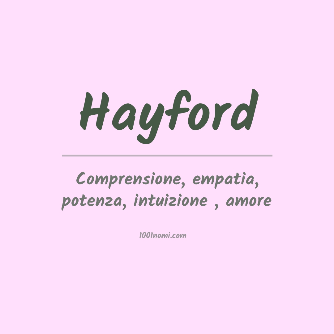 Significato del nome Hayford