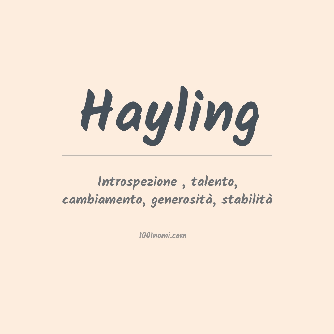 Significato del nome Hayling