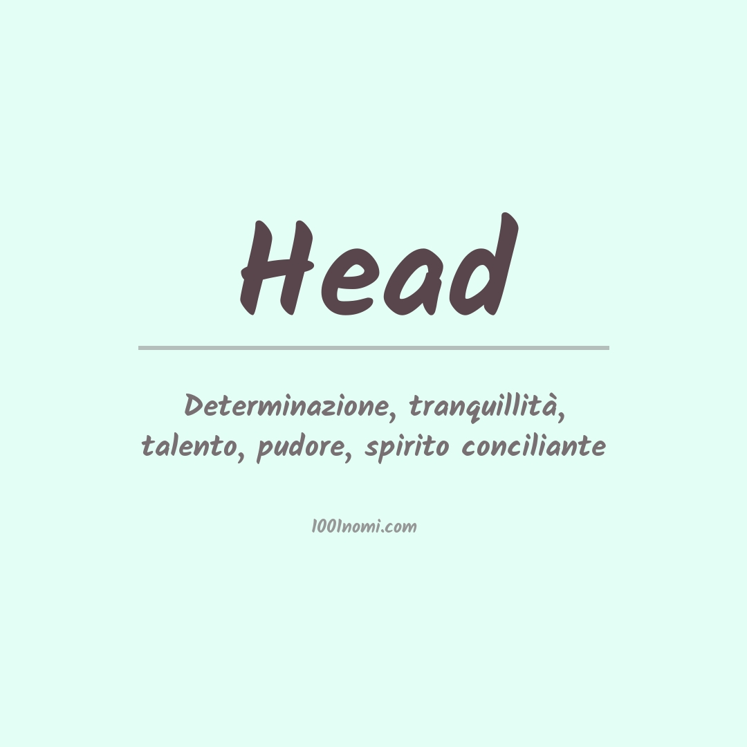 Significato del nome Head