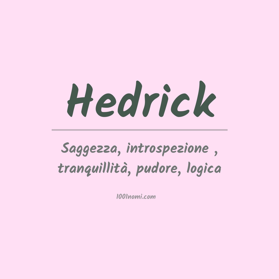 Significato del nome Hedrick