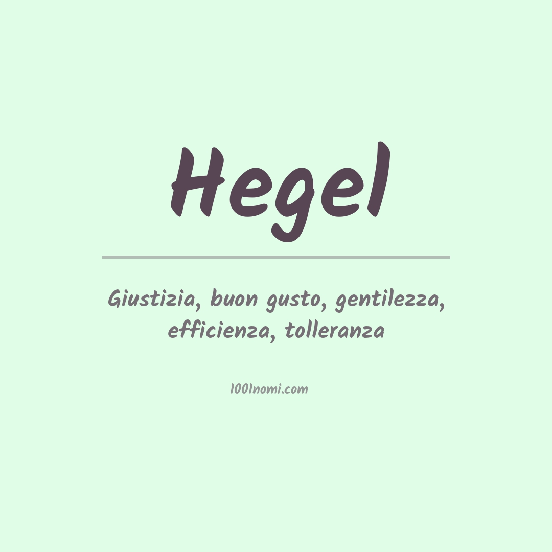 Significato del nome Hegel