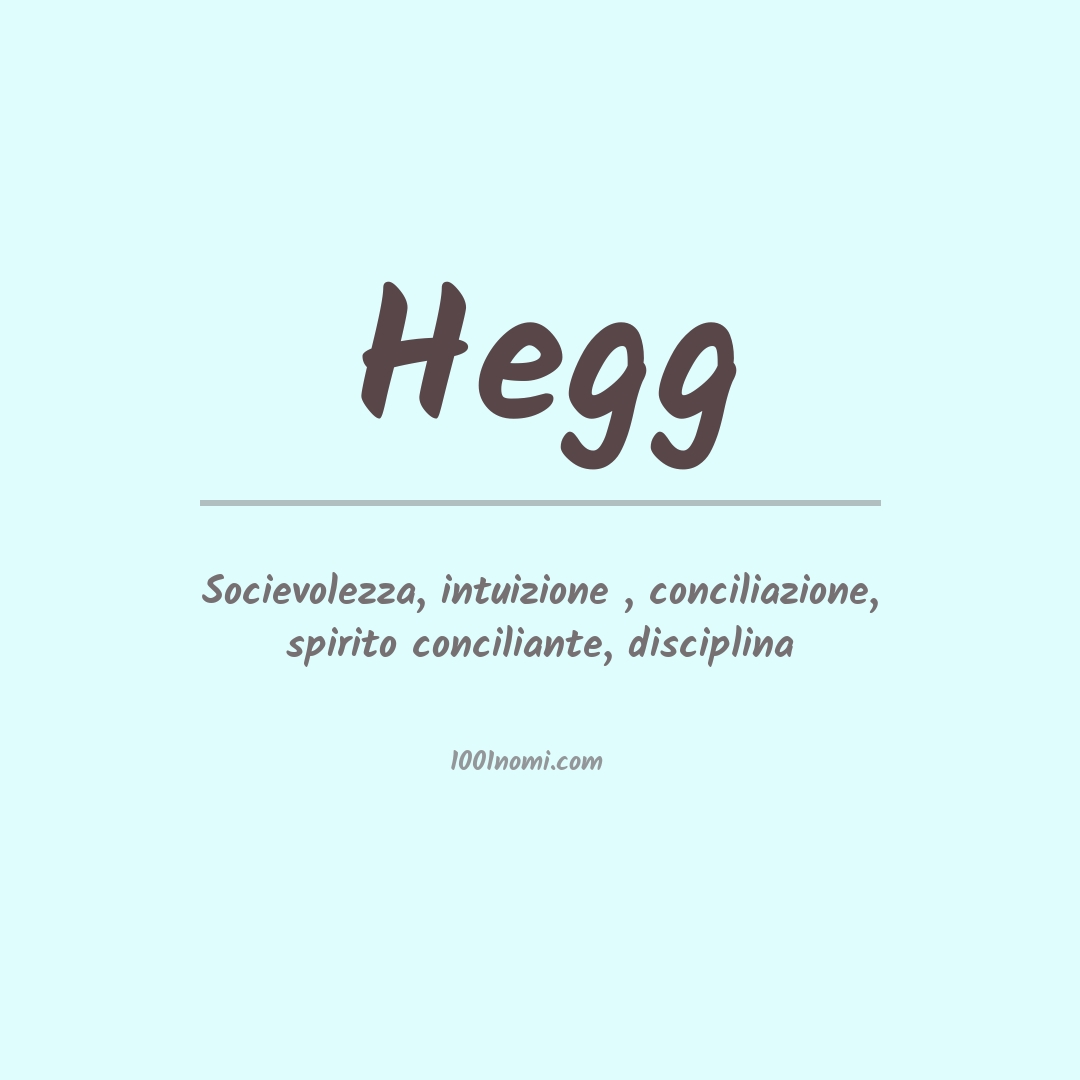 Significato del nome Hegg