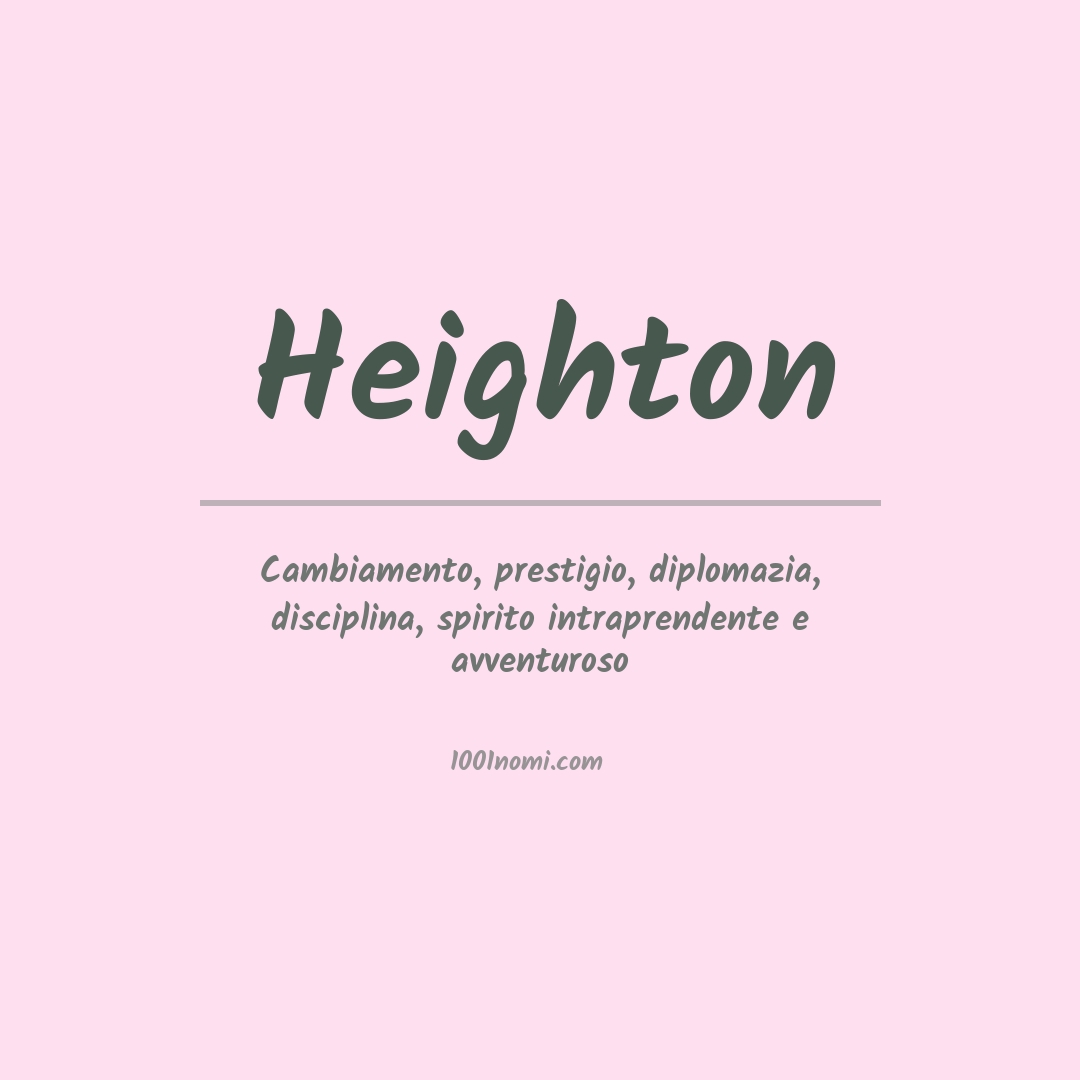 Significato del nome Heighton