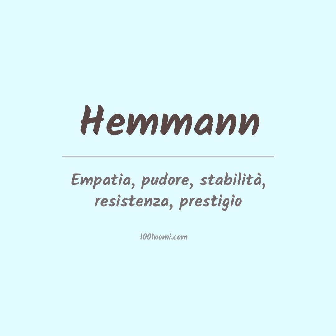 Significato del nome Hemmann