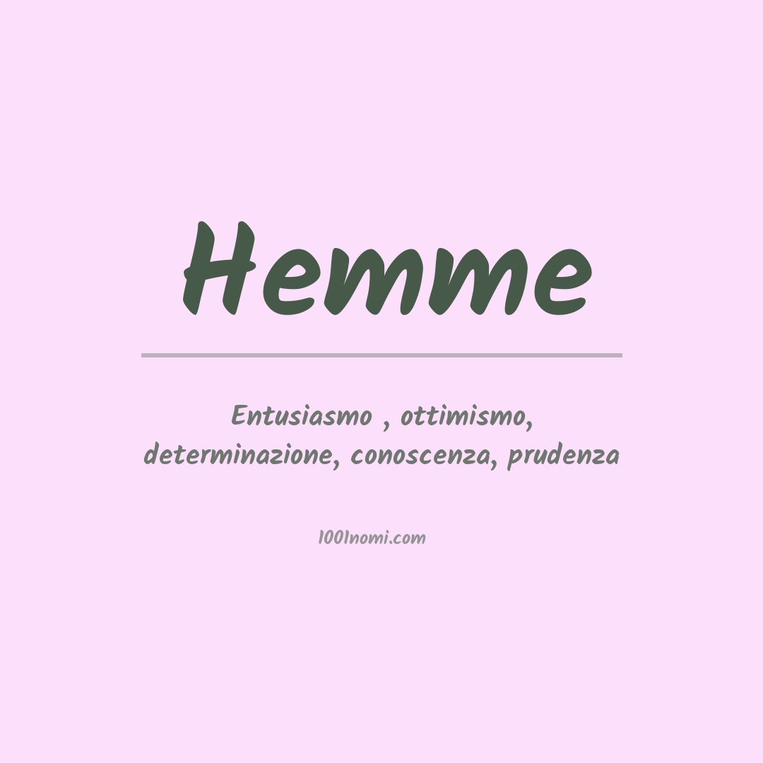 Significato del nome Hemme