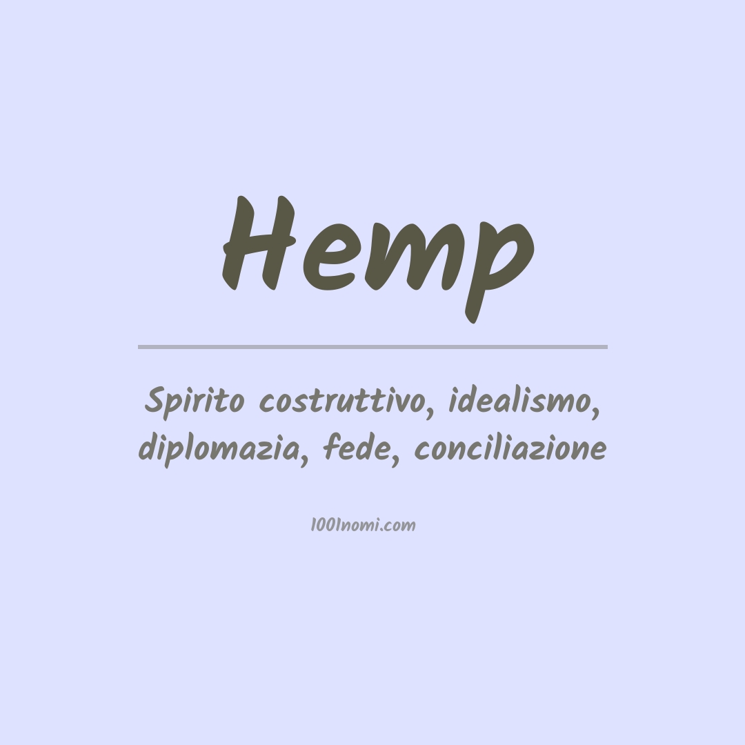 Significato del nome Hemp