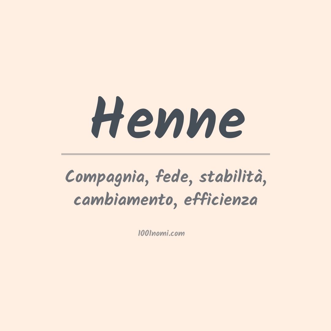 Significato del nome Henne