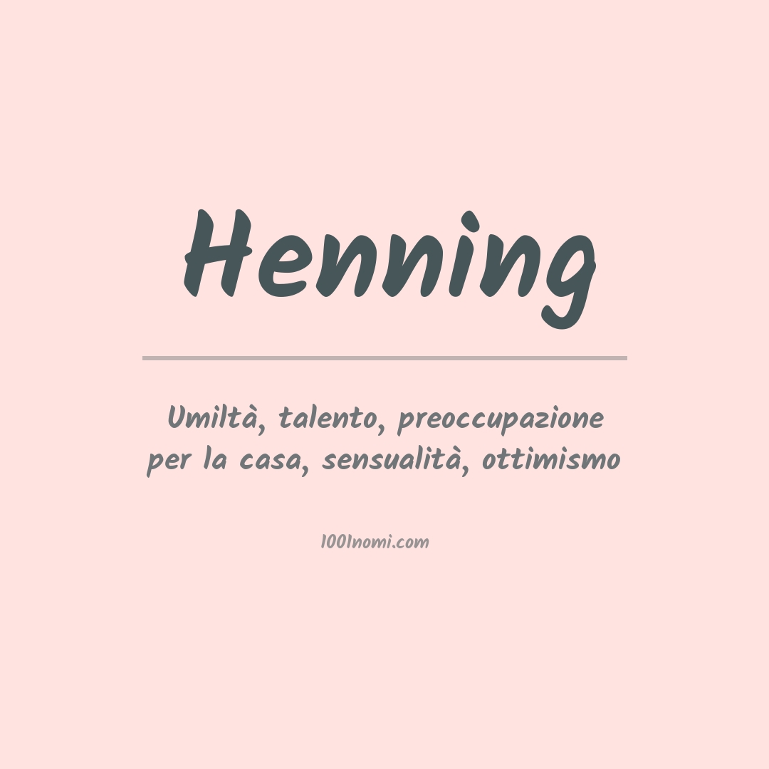 Significato del nome Henning