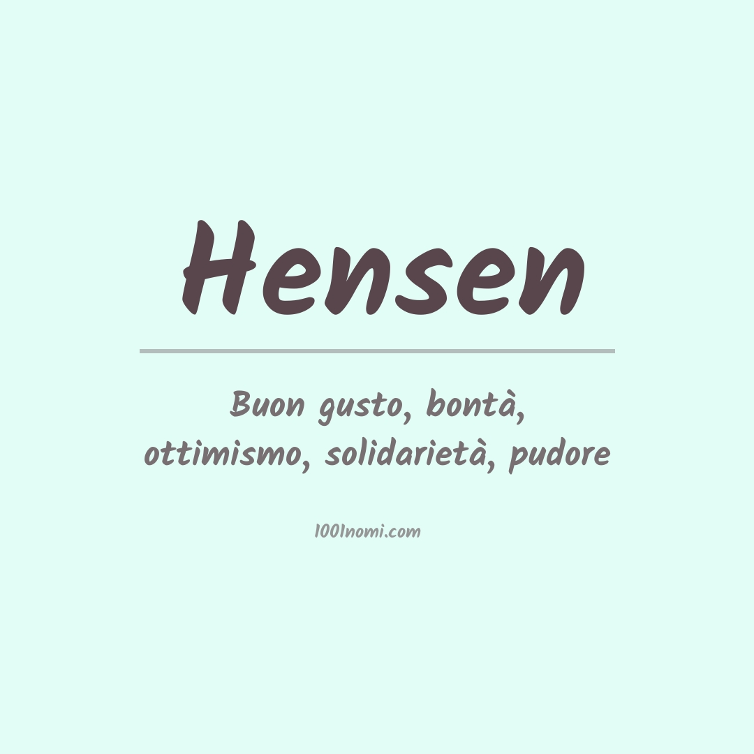 Significato del nome Hensen