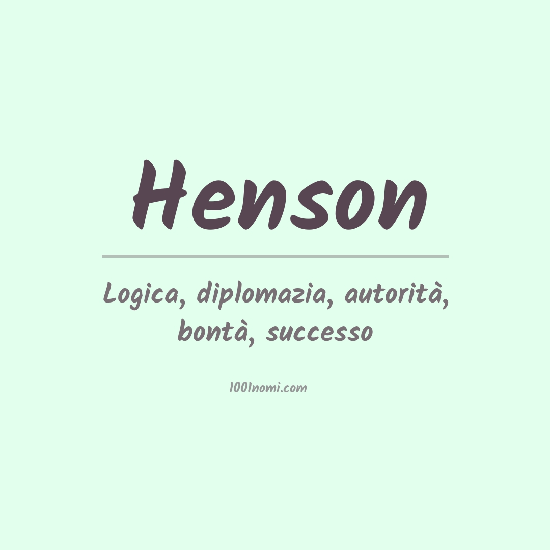 Significato del nome Henson