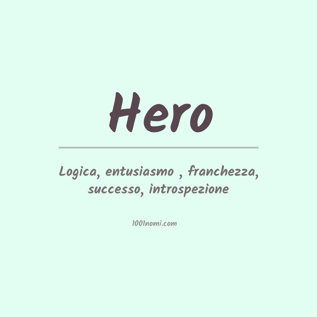 Significato del nome Hero