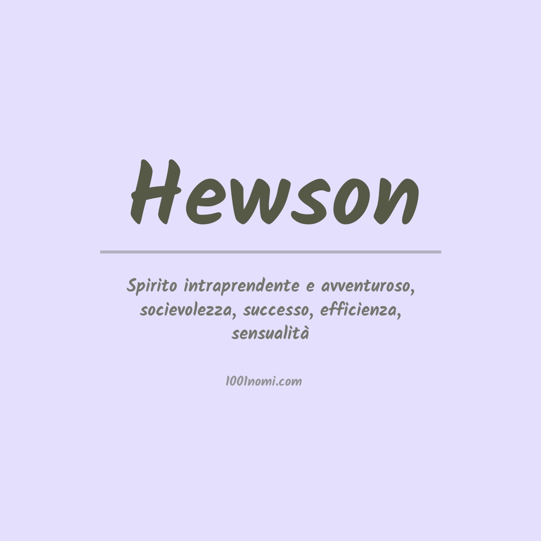 Significato del nome Hewson