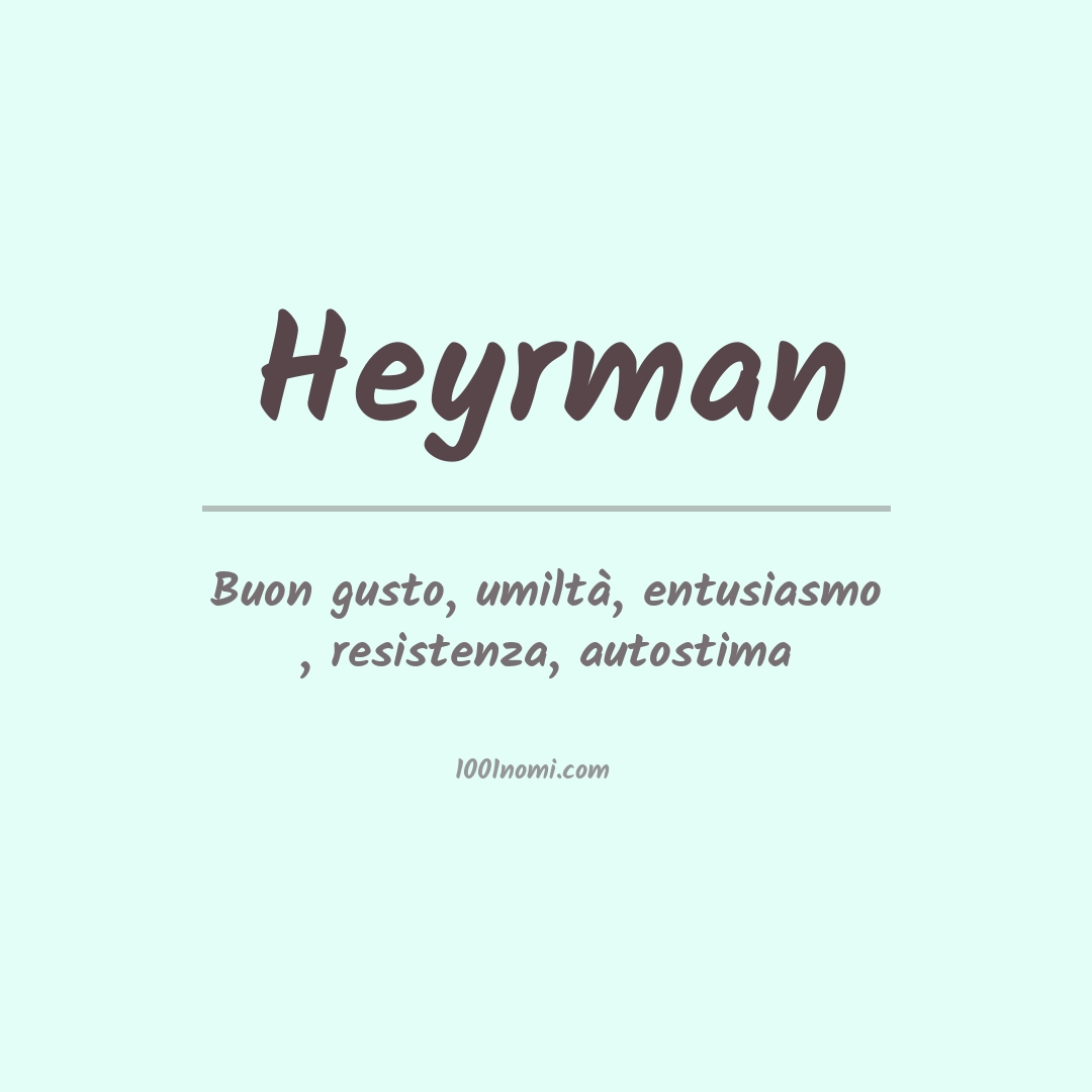 Significato del nome Heyrman