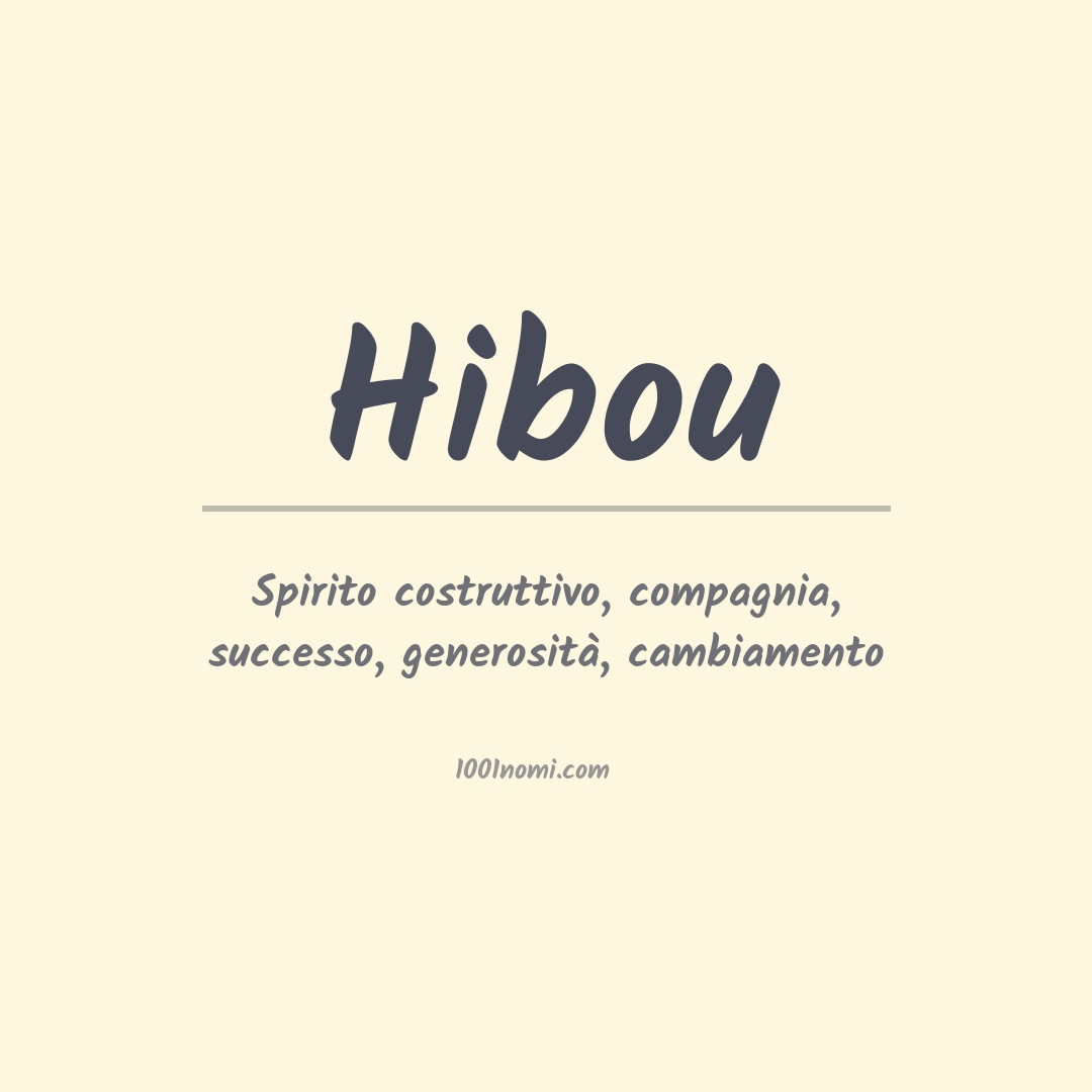 Significato del nome Hibou Significato del nome Hibou