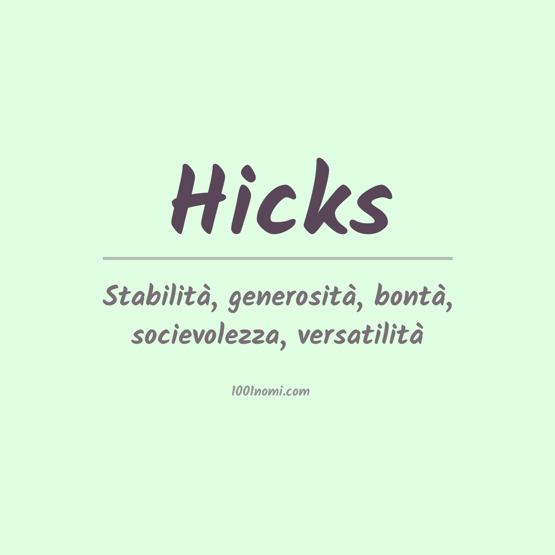 Significato del nome Hicks