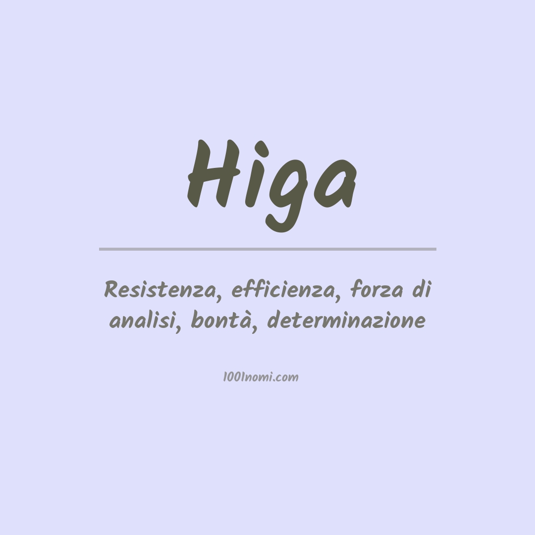 Significato del nome Higa