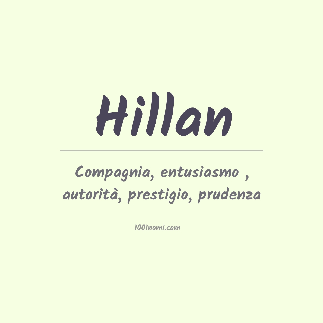 Significato del nome Hillan