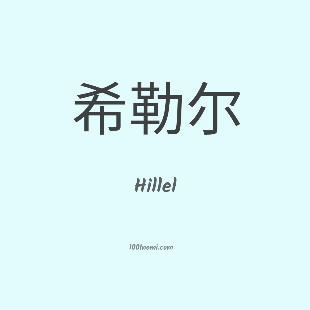 Hillel in cinese Hillel in cinese