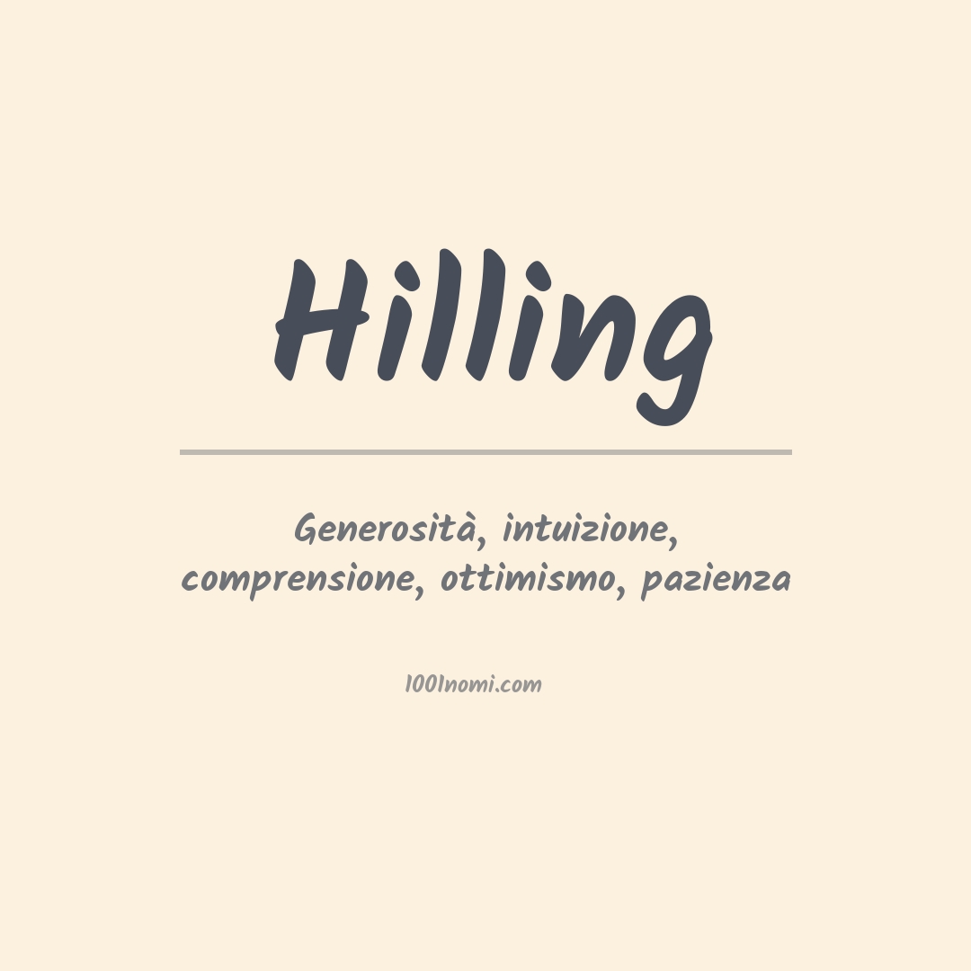 Significato del nome Hilling